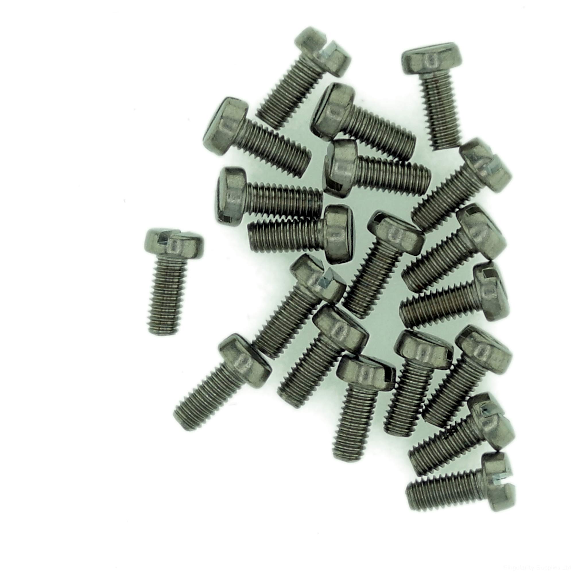 M2.5 (2.5mm x 35mm) Slot Cheese Machine Screw (Bolt) - Stainless Steel (A2) (Pack of 20)