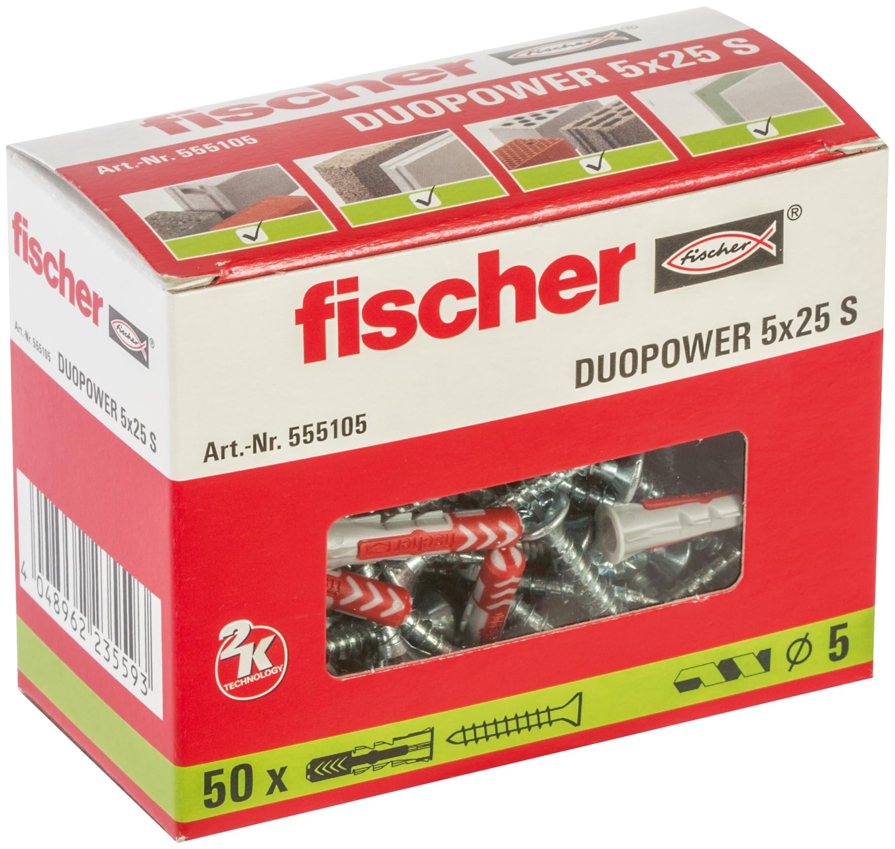 fischer DUOPOWER 5 x 25 with Screw, 555105