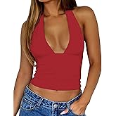 Matunana Womens Halter Tops Going Out Tank Summer Sexy V Neck Crop Top Y2K Sleeveless Tube Shirts Fashion Trendy 2026