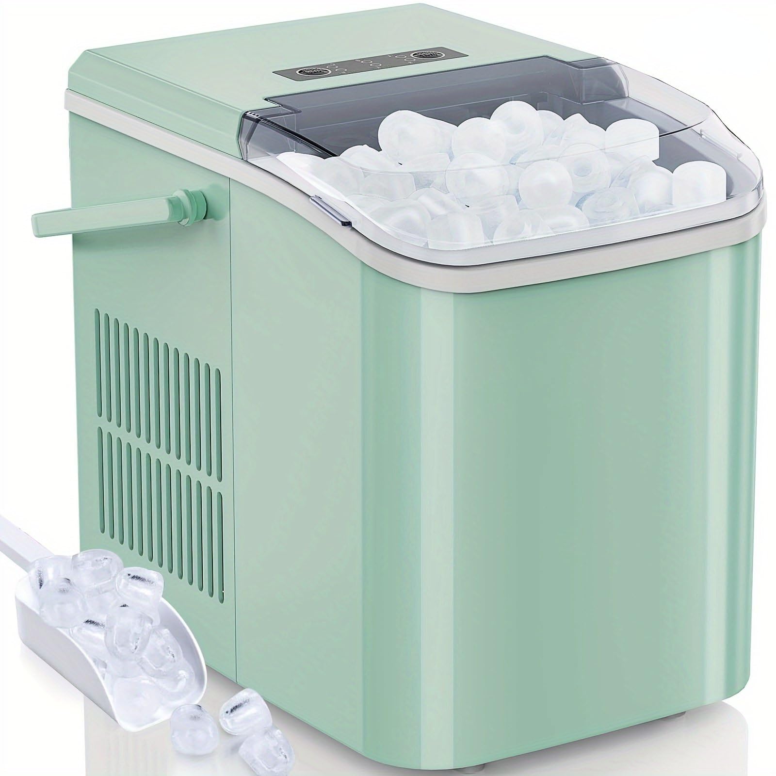 MMUNNA 26 Pounds Daily Capacity Ice Maker – Quick 6-Minute 9 Bullet Ice Production – Compact, Self-Cleaning Design Perfect for Homes, Kitchens, RVs, Parties, Green