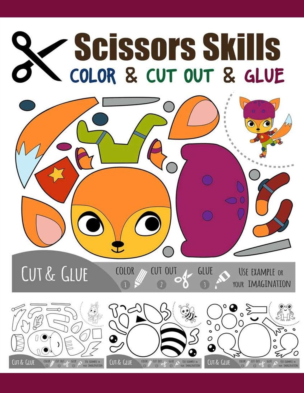 Scissors Skill Color Cut Out And Glue 50 Cutting And Paste Skills Workbook Preschool And Kindergarten Ages 3 To 5 Scissor Cutting Fine Motor Skills Hand Eye Coordination Let S Cut Paper Jean
