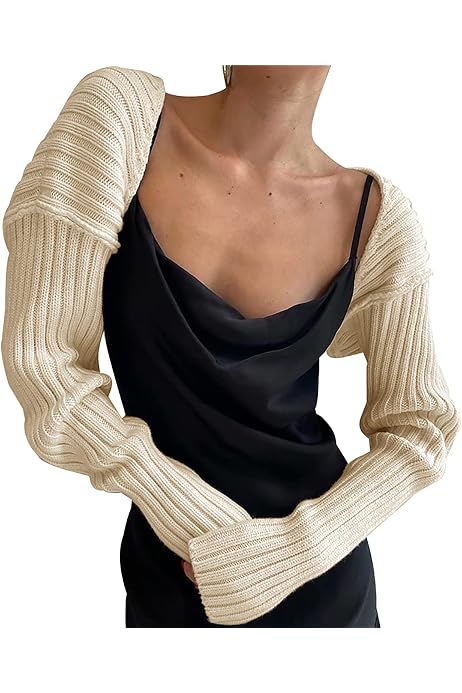 Knitted Cropped Sweater Bolero Shrugs 