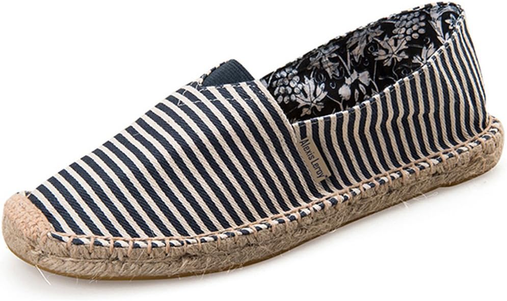 Alexis LeroyWomen Summer Stripe Canvas Flat Espadrilles