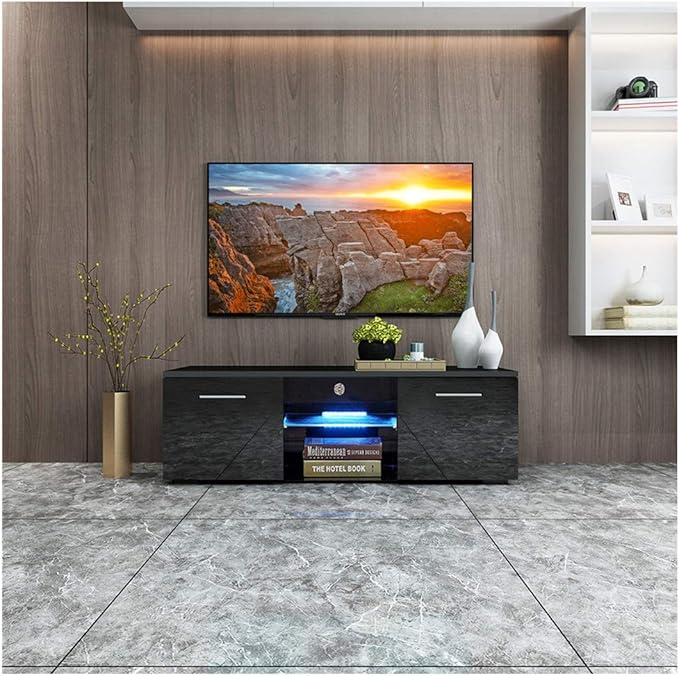 Amazon.com: Alelife Modern Minimalist LED Light TV Cabinet, Modern ...