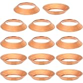 PATIKIL 45 Degree Copper Flare Gasket Fit 3/8" Tube for Air 10pcs | Flared Pipe Fittings Air Conditioner Refrigeration Accessories