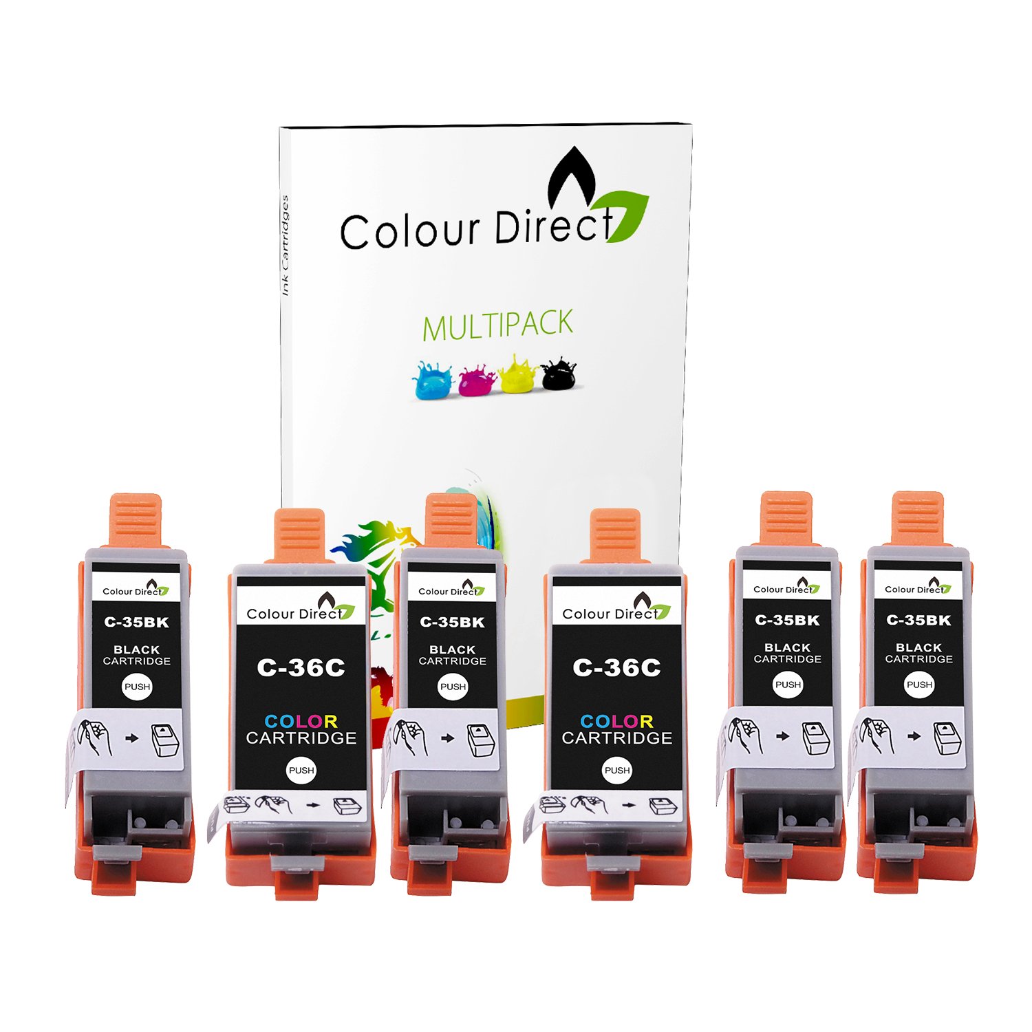 Colour Direct 6 (2 Sets + 2 Black) Compatible Ink Cartridges