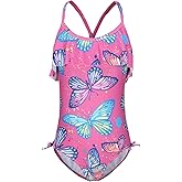 Qterdiz Girls One Piece Swimsuits Tie Dye Bathing Suit Hawaiian Summer Swimwear for Girls 3-16 Years