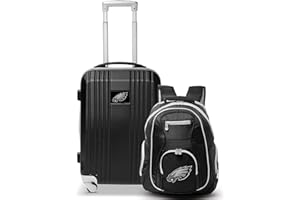Denco Philadelphia Eagles 2-Piece Luggage Set, Includes 21-inch Two-Tone Hardcase Spinner and 19" Laptop Backpack