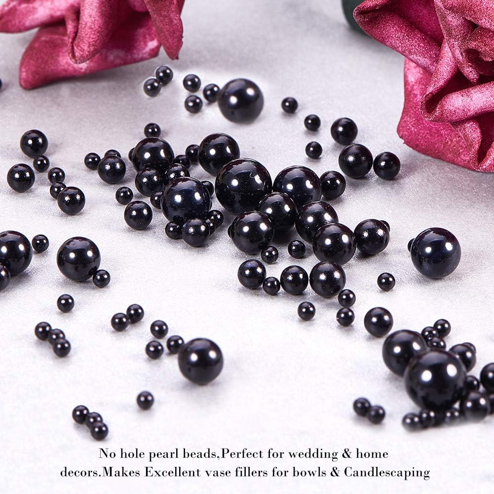 PandaHall Elite About 1113 pcs 6 Sizes No Holes/Undrilled Imitated Round Acrylic Pearl Beads for Vase Fillers Wedding, Party - Image 5