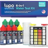 LUPO 6-in-1 Pool Test Kit | Pool Testing Kit for Swimming Pools &amp; Spas | For Testing Total Chlorine, Total Bromine, pH, Base Demand, Acid Demand &amp; Total Alkalinity Quick &amp; Accurate Testing