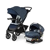 Chicco Bravo® LE Trio Travel System, Bravo® LE Quick-Fold Stroller with KeyFit® 30 Zip Infant Car Seat, Car Seat and Stroller Combo | Harbor