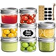 ComSaf Mini Mason Jars 4oz - 8 Pack, Regular Mouth Mason Jar with Lids and Seal Bands, Small Glass Canning Jar for Spice, Jam