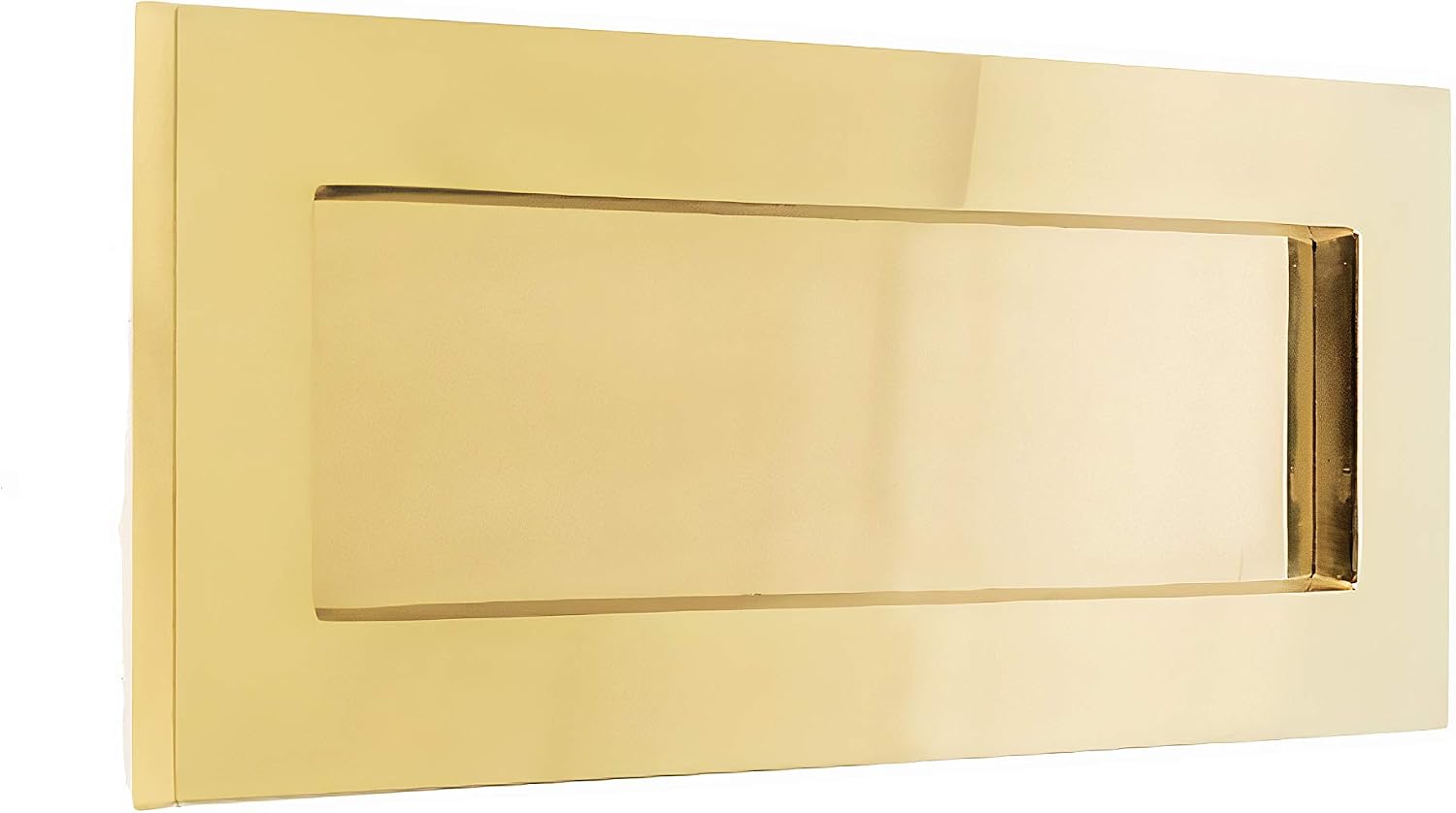 Traditional Letter Plate Polished Brass 255 X 102mm, 255mm x 102mm
