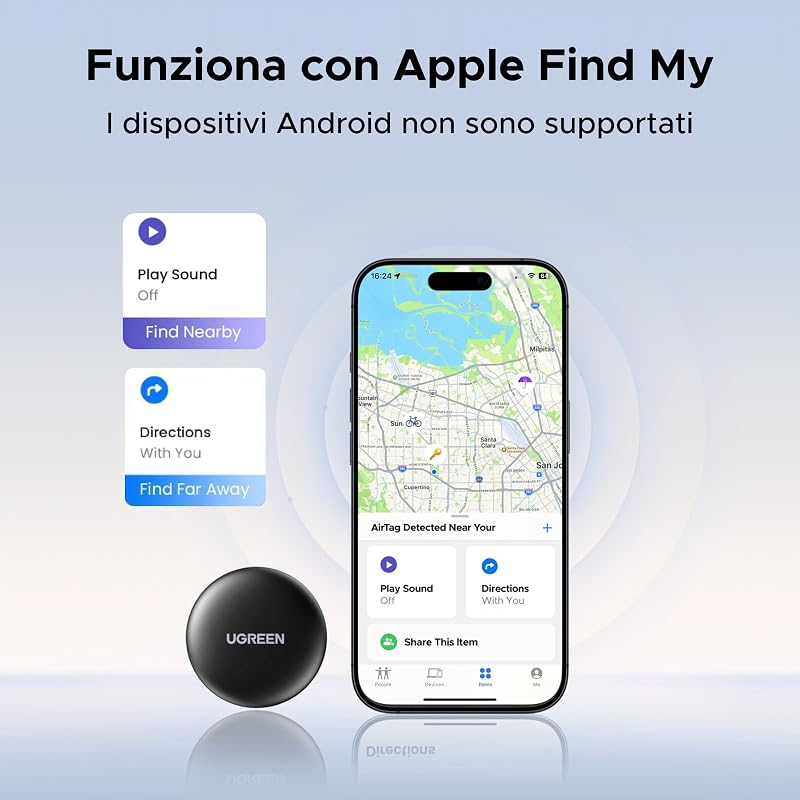 FineTrack Mini Tag Supporta iOS 2 pezzi