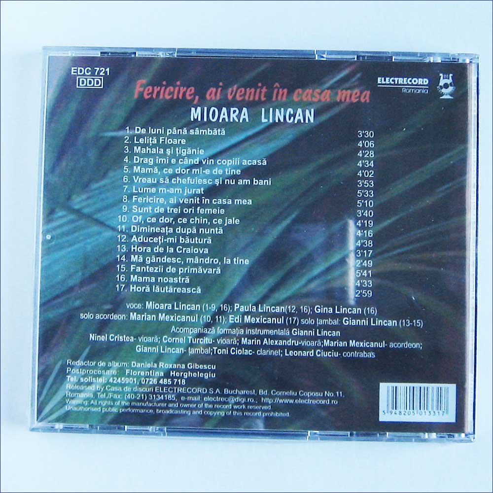 Mioara Lincan Fericire Ai Venit In Casa Mea Romanian Folk Music Music Cd Amazon Com Music