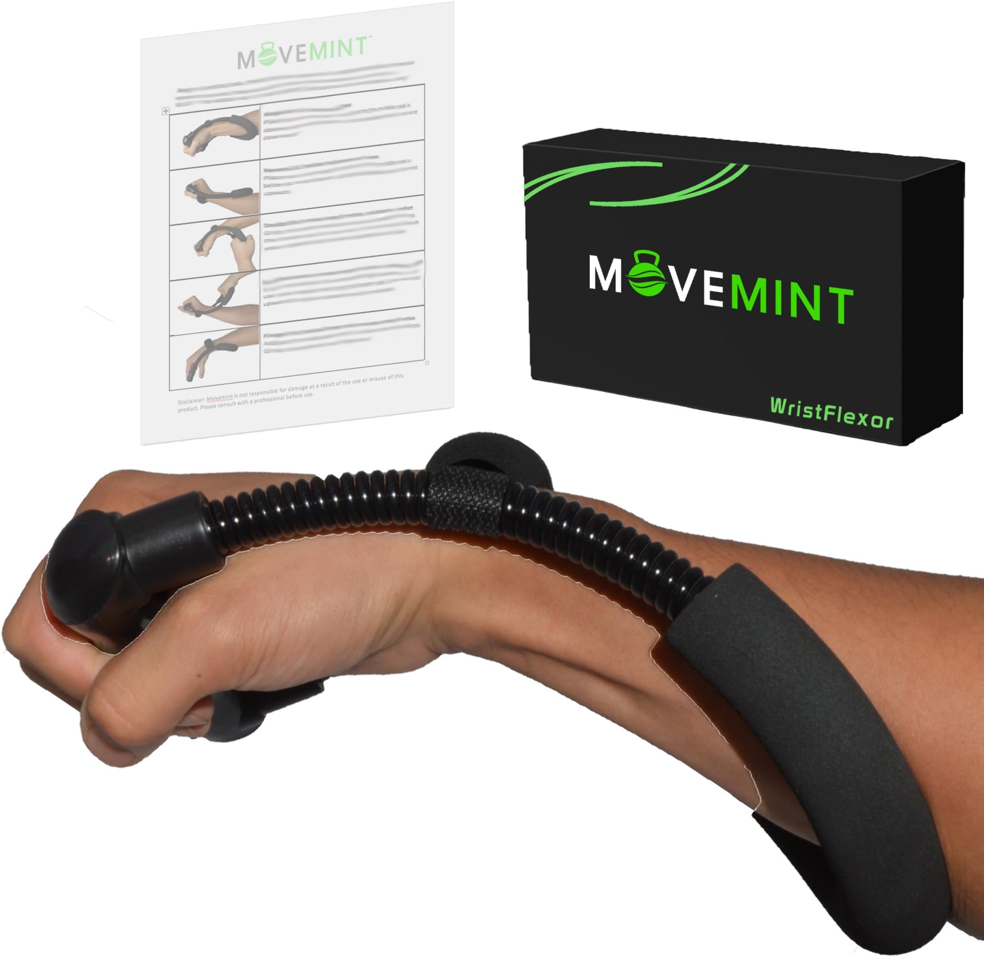 MOVEMINT WristFlexor w/Instructions | Forearm Strengthener & Wrist Exerciser Extensor Toner