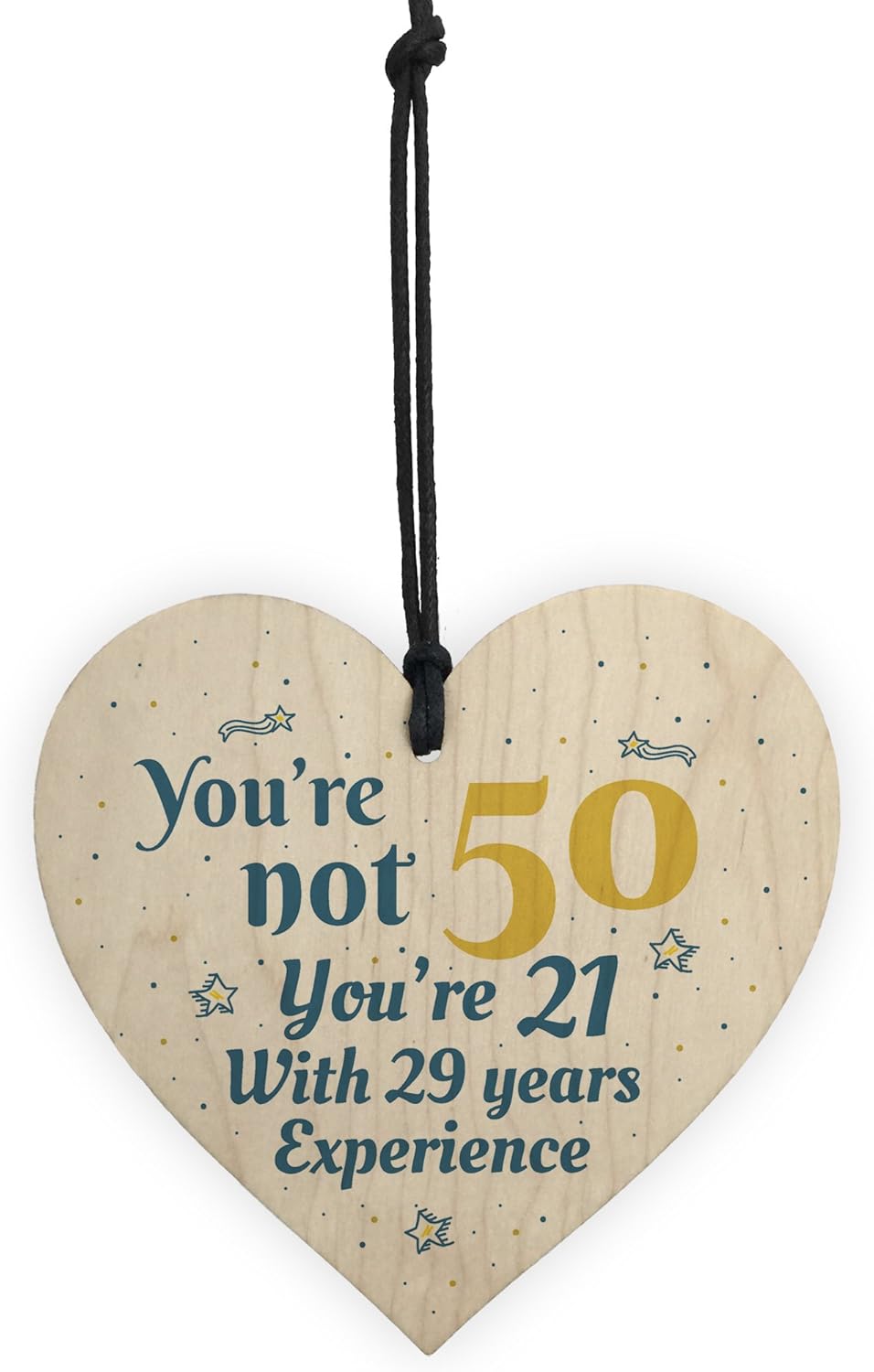 RED OCEAN 50th Birthday Gift Wooden Heart 50 For Dad Mum Sister Friend Funny Sign Keepsake - Image 5