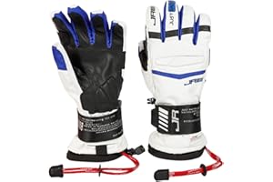 JRZHX Waterproof Ski Gloves Women & Men with Quadruple Layer Protection, Thinsulate Insulation & EVA Anti-Collision, Breathable & Warm, Snow Stopper Wristband, Anti-Lost Rope & Zippered Pockets