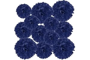 PATIKIL 4"/6"/8" Tissue Pom Poms Flowers, 12 Pack Paper Flower Ball for Wedding Bridal Shower Birthday Bachelorette Party Bac