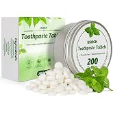 200 Pcs Toothpaste Tablets - Nano Hydroxyapatite Natural Whitening | Reduce Sensitivity,Fluoride &amp; Plastic Free, Eco Friendly &amp; Travel Mouthwash Tablets