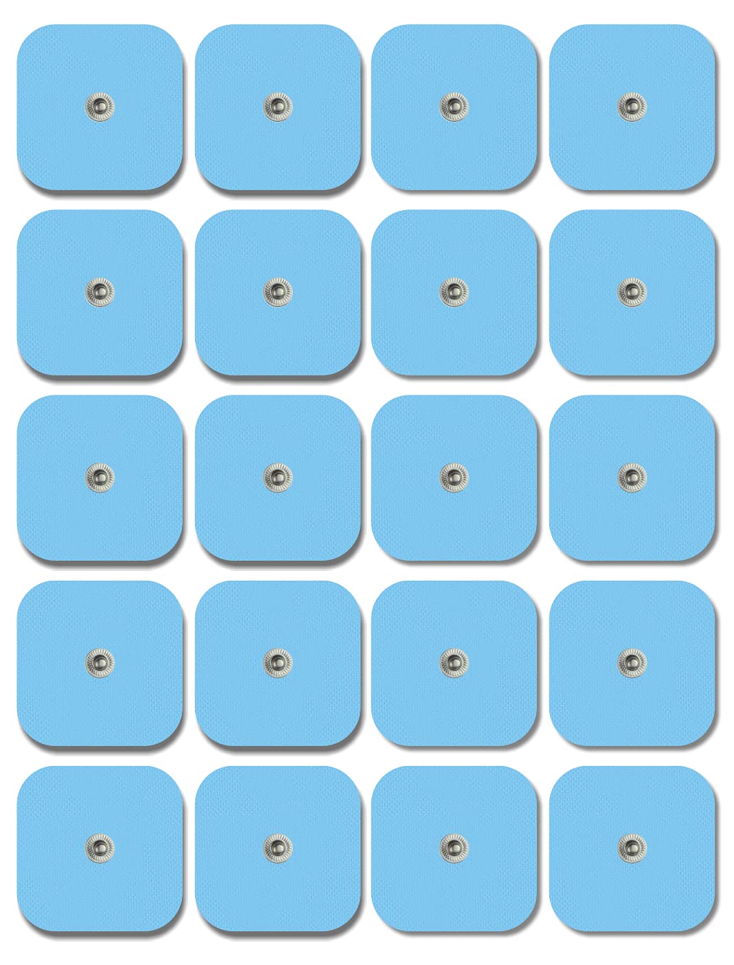TENSPAD SILVER 20 electrodes 50x50mm for VITALCONTROL, SANITAS, Beurer, BLUETENS with 1 Snap connector 3.5 mm