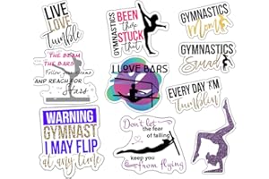 ASABEE Gymnastics Stickers, Perfect Gymnastics Gifts for Girls, Anywhere You Need Gymnastics Decals, Laptop Stickers, Water Bottles, Waterproof Durable 100% Vinyl