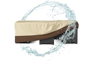 KIKCOIN Patio Furniture Covers Waterproof for Table and Chairs, Rectangular Outdoor Furniture Set Cover, Anti-Fade, Tear/Water Resistant Patio Furniture Set Covers, 110"L x 84"W x 28"H