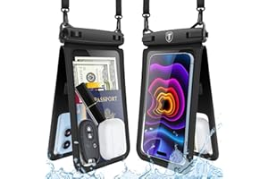 Takfox Double Space Waterproof Phone Pouch [2-Pack], Dual Large Cellphone Dry Bag Case for Samsung Galaxy S23 Ultra S22 S21 A14 A13 A03S A54 iPhone 14 Pro Max 13 XR Fit All Phones Up to 7"-Black/Black
