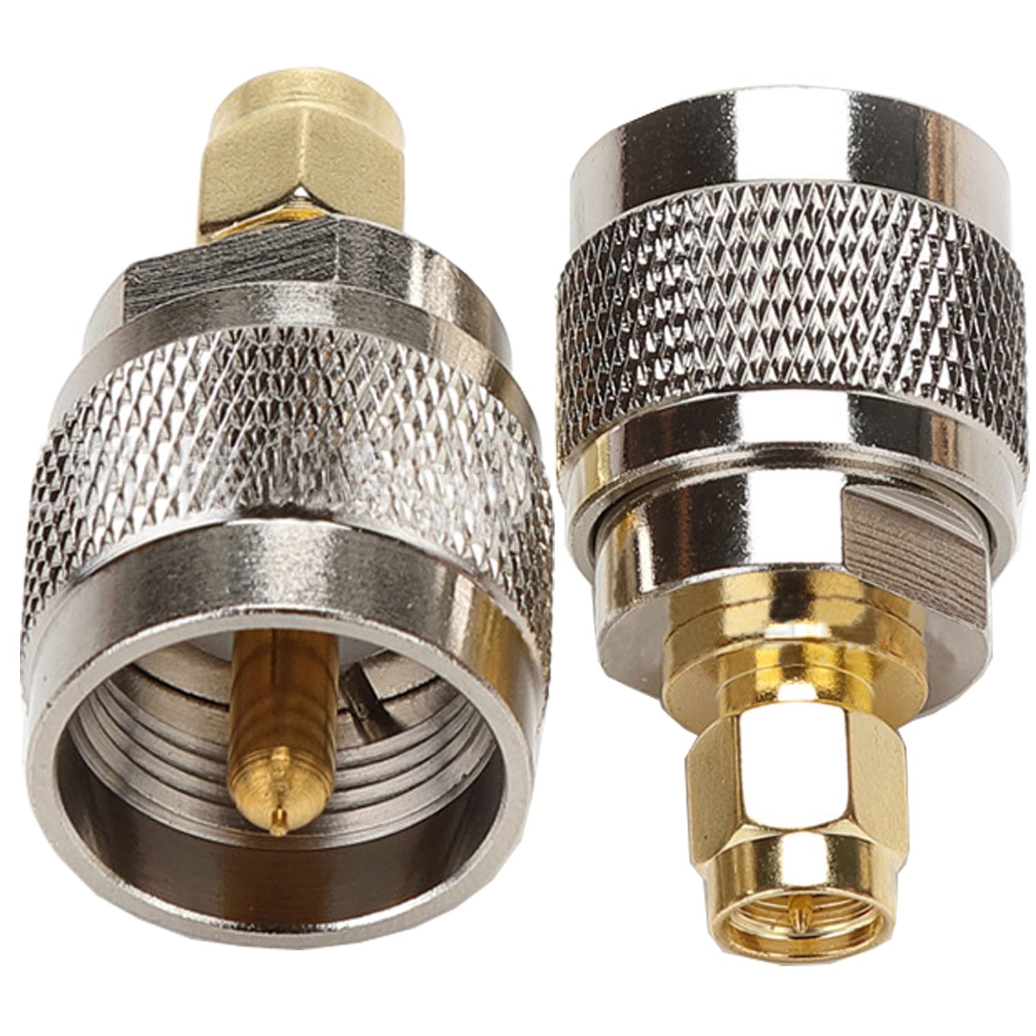 Fohevers 2 Pcs UHF PL259 Male to SMA Male Antenna Adapter RF Coaxial Adapter for TV Wireless LAN Devices Wi-Fi Radios