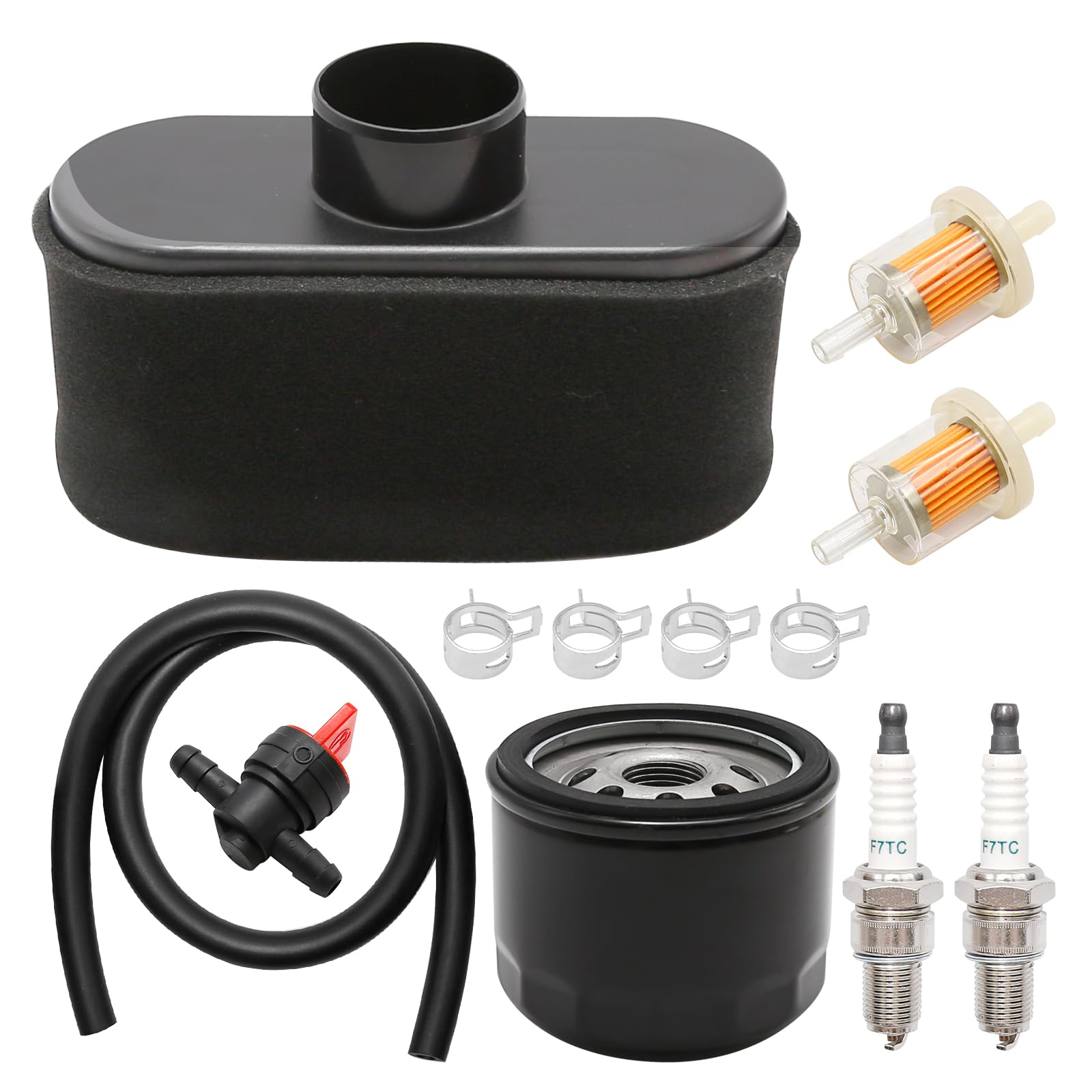 Ollanoos 11013-7047 Air Filter Tune Up Kit with Oil Filter Fuel Filter Spark Plug Replacement for Kawasaki FR651V FR691V FR730V FS481V FS541V FS600V FS651V FS691V FS730V 4-Stroke Engines