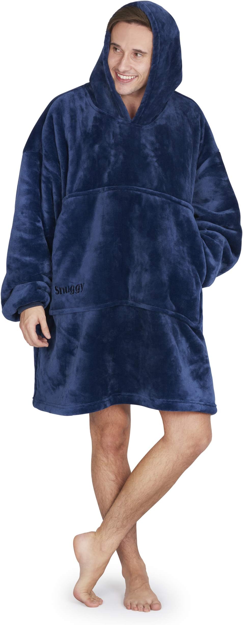 Oversized Hooded Blanket For Adults | One Size | Cosy, Fluffy & Warm Hoodie with Front Pocket Pouch | Wearable Blanket for Men & Women | Great for Birthday Gifts, Lounge Wear & Pyjamas