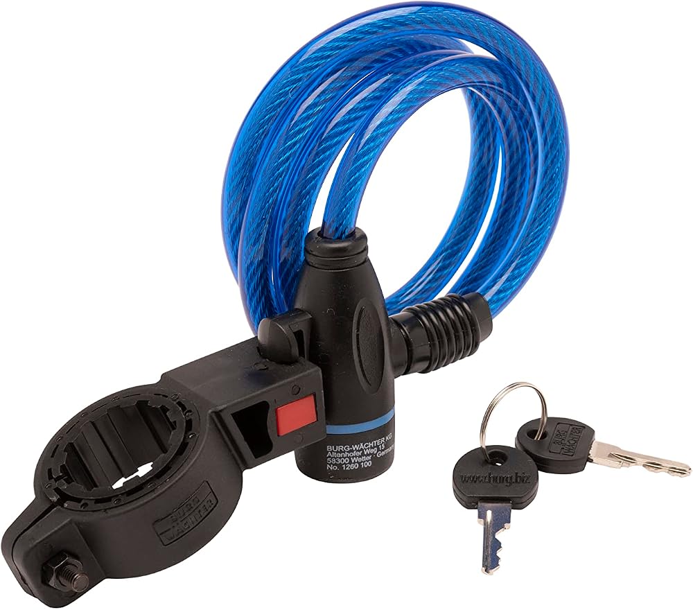 BURG-WÄCHTER Spiral Cable Lock 100 cm with Mounting Bracket 8 mm