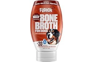 FURVOR Beef Bone Broth Concentrate for Dogs - Collagen Protein Supplement - Digestion, Mobility, Coat, Immune System, Joints - Healthy Dog Food Gravy Topper - Human Grade, Made in USA (12 oz, 20 Servings)