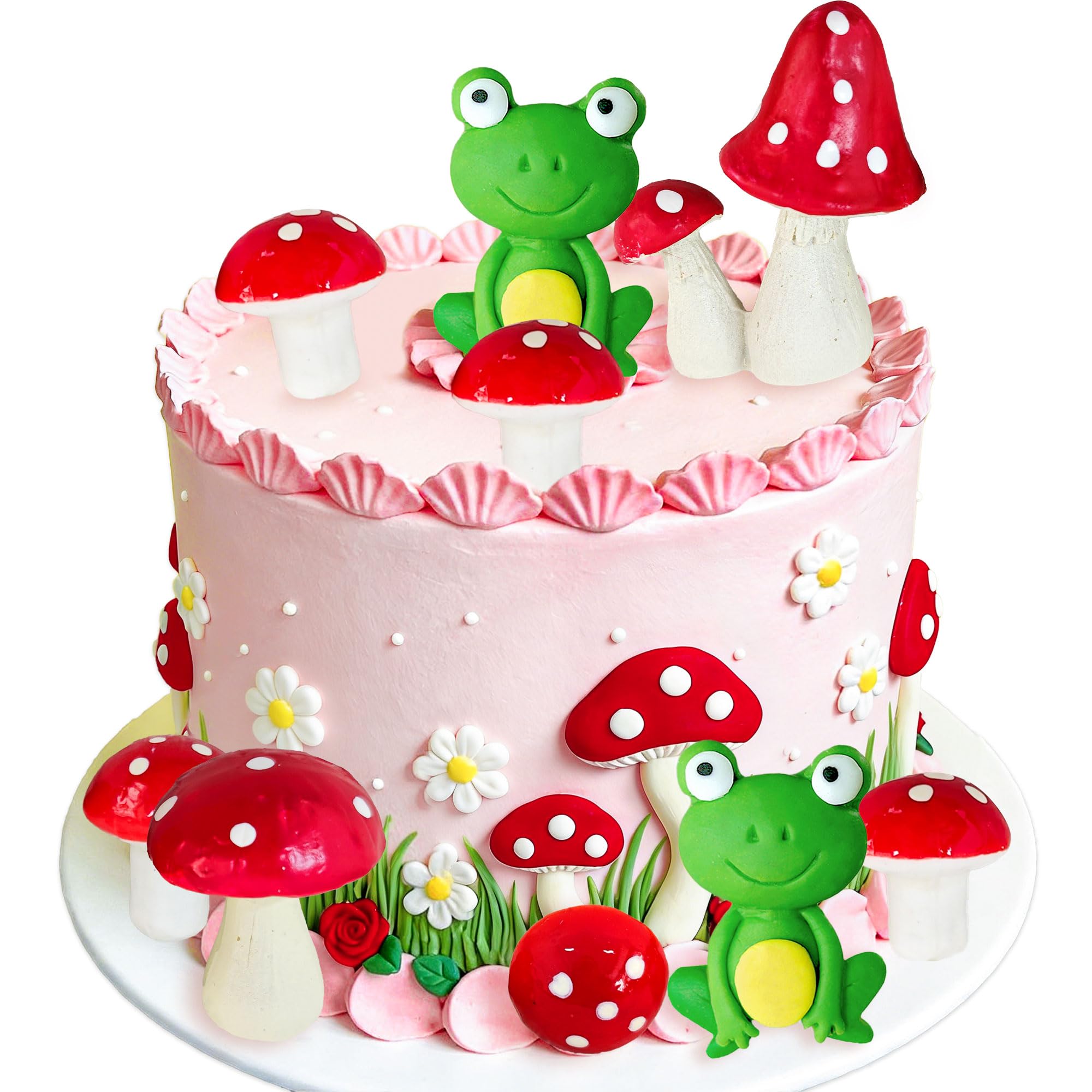 Pink Mushroom House Cake Decoration Cottage Woodland Decoration Fairy Garden Party Supplies Forest Party Favors Supplies