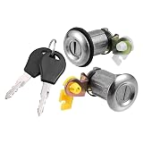 X AUTOHAUX 1 Set Front Left Right Side Door Lock Cylinder Cable with 2 Keys for Nissan Pickup D21 1984-1998 for Nissan D21 1986-1994 80601-01G25