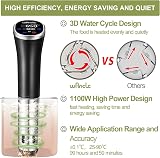 Wancle Sous Vide Cooker 1100W Waterproof Immersion Circulator Black view 2
