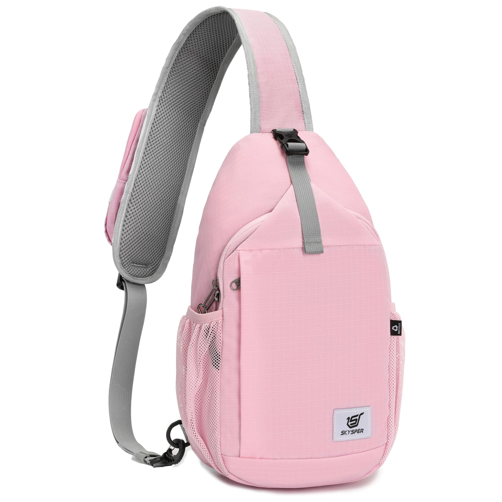 Photo 1 of SKYSPER Sling Bag RFID Cross Body Bag Recycled Crossbody Backpack Travel Daypack(Lightpink)