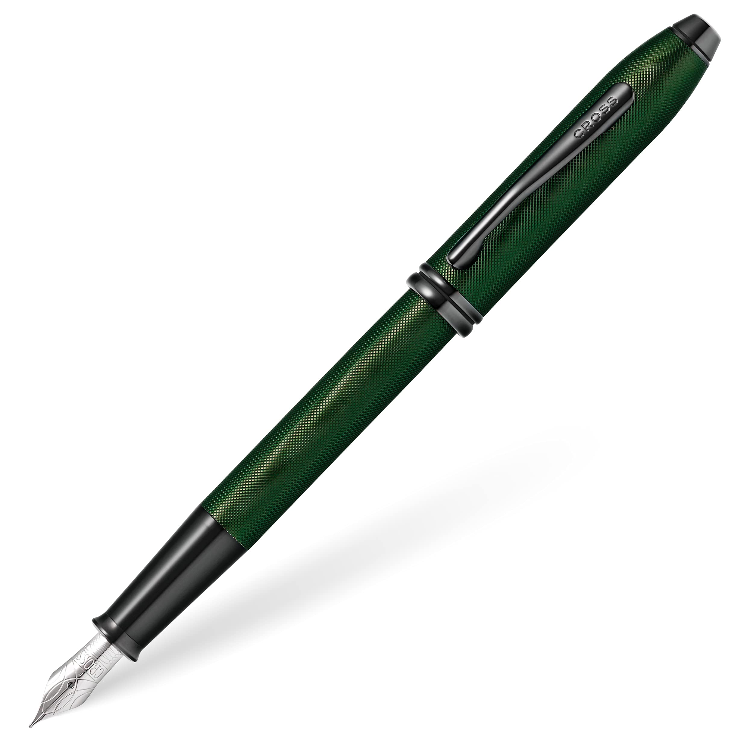CROSS Townsend Matte Green PVD Micro-knurl - Fine Nib Fountain Pen