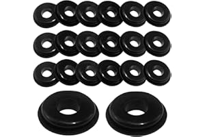 Yumfugu 20 PCS Glad Hand Seals, Rubber Truck Glad Hand Seals, Air Hose Glad Hands Grommets Round Gaskets, for Semi Trucks Trailers Brake Air Hose (Black)
