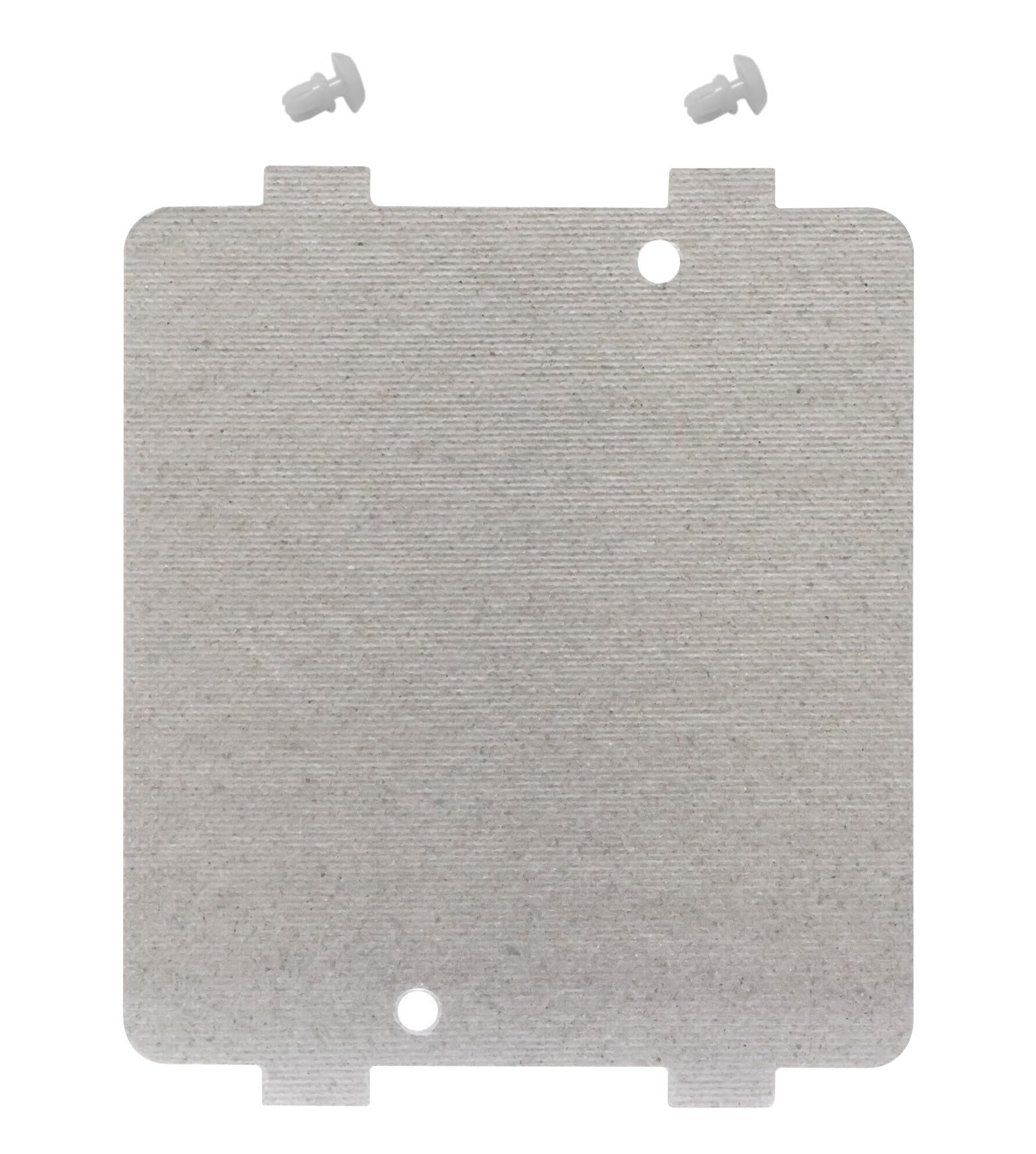 Photo 1 of Ctuoptuo WB39X10034 & 262100100006 Microwave WaveGuide Mica Cover with 2 Pack Locking Button Rivet, Fit for General Electric (GE) Microwave, 3-7/8 x 4-1/4 Inches, Replaces AP4980541, AH3486812