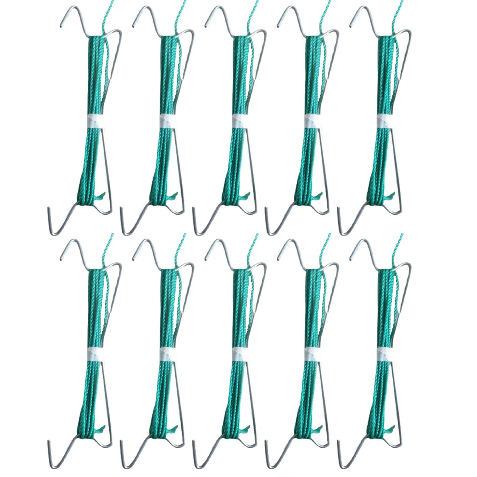 CTForest Pack of 10 Garden Tomato Hooks, Tomato Plant Holder, Vegetable Clips, Suitable for Fixing Plants, Climbing Aid (Green)