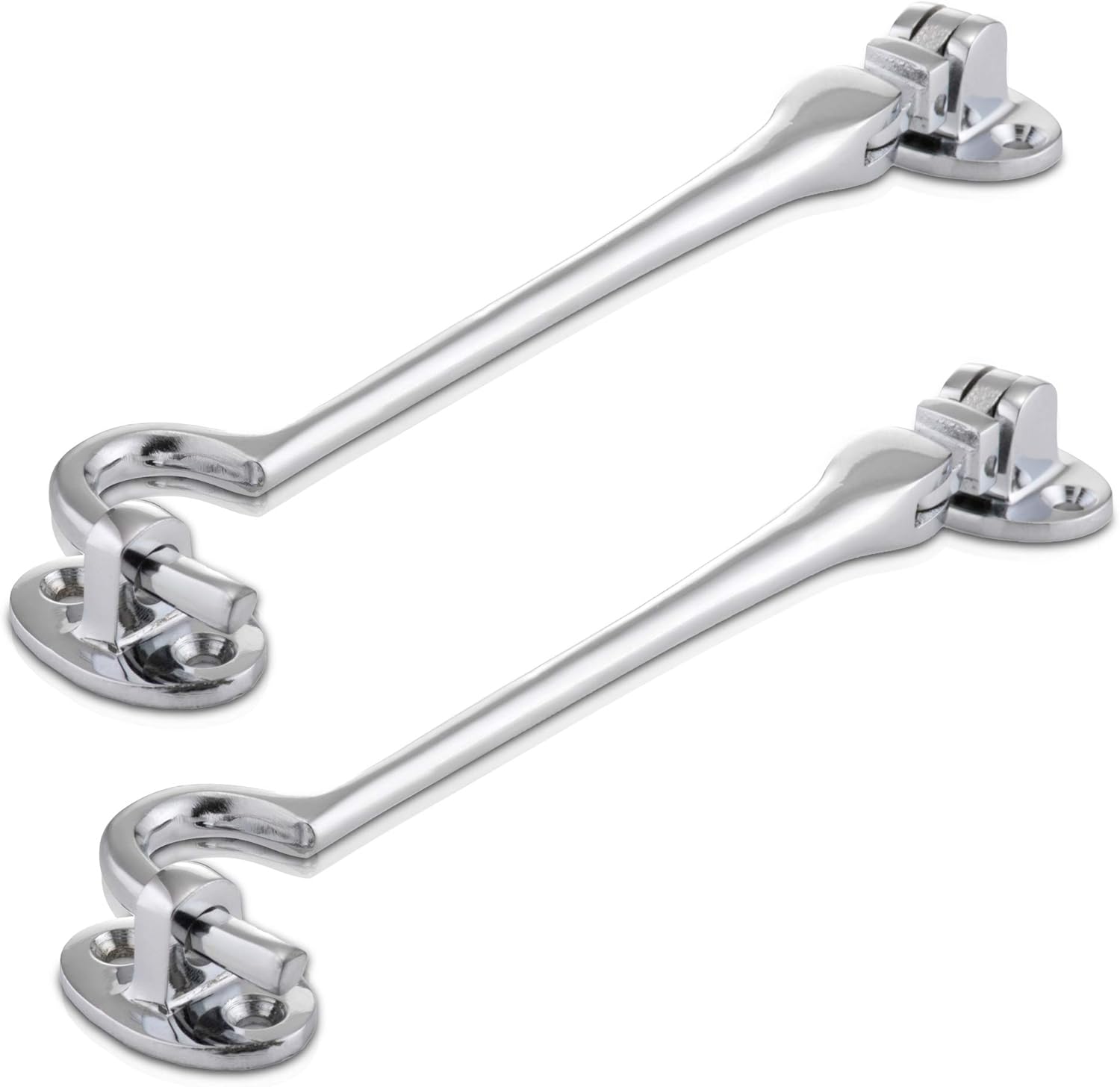 XFORT® 100mm Chrome Cabin Hook and Eye Latch, Door and Gate Latches, Polished Chrome