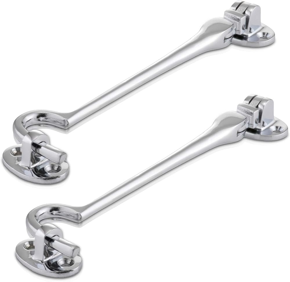 XFORT 150mm Chrome Cabin Hook Gate Latch Door Hook Eye Latch