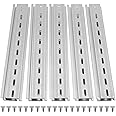 10 Pcs 8 Inch Aluminum DIN Rails, Top Hat Slotted DIN Rail, 7.5 mm Height x 35 mm Width x 8 Inch Length, with 20 Pcs MXU-DIN-