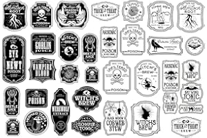 Sanbao Studio Underglaze Transfers, Ceramic Decals - Potion Label (Black)