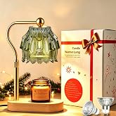 Height Adjustable Candle Warmer Lamp Green with Timer &amp; Dimmable Home Decor | Flower Candle Warmer for Jar Candles, Height Adjustable Wax Warmer,Halloween Decorations House Warming Gifts New Home