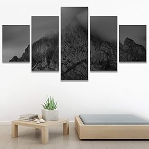 SIGNWIN 5 Panel Canvas Wall Art Expressive Landscape...