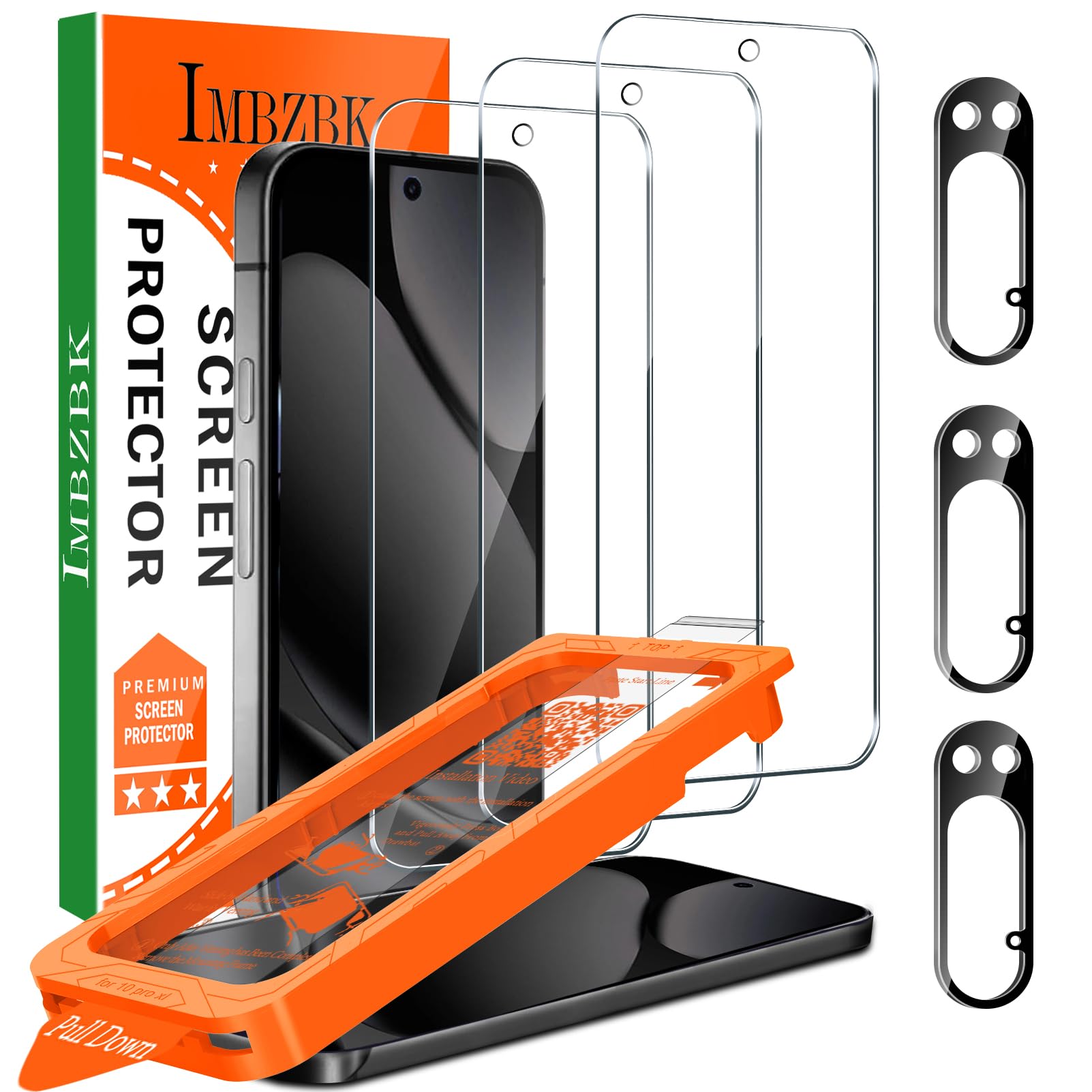Photo 1 of IMBZBK [Auto-Dust Removal] 3 Pack Screen Protector for Google Pixel 10 Pro XL [Phone Case Friendly], 3 Tempered Glass Camera Lens Protector Accessories, Military Grade Shatterproof