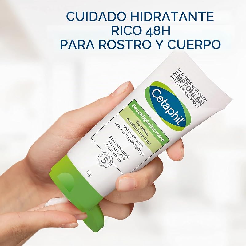 Loción hidratante, 460 ml y crema hidratante, 85 g, para piel seca y sensible en el cuerpo y la cara, hidrata intensamente 48 horas, clínicamente probado en pieles sensibles