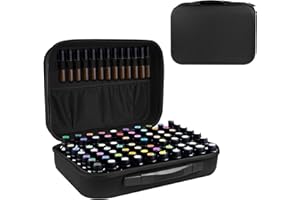 ZORETCO Essential Oil Storage Carrying Case, 70 Bottles Essential Oils Box for 5ml 10ml 15ml Roller Bottles Travel Storage Organizer Bag for doTERRA & Young Living (Black)